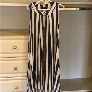 Blue and white stripped dress